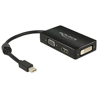 Abbildung von Delock 62631 Adapterkabel mini DisplayPort 1.1 Stecker &gt; 1 x VGA + HDMI DVI 24+1 schwarz