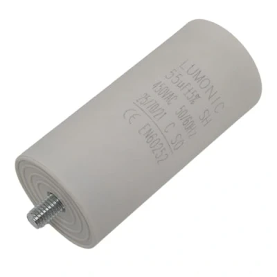 Abbildung von Lumonic Anlaufkondensator 55µF 450V mit Stecker I 45x100mm 55uF Motorkondensator Kunststoffgehäuse Betriebskondensator für Pumpen, Rasenmäher, Werkzeuge
