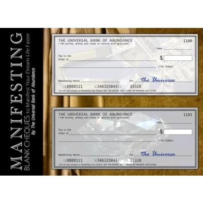 Abbildung von Manifesting Blank Cheques to Manifest Your Dream Life Faster: Personal Secret Checkbook Journal with 50 Law of Attraction Checks (Beginner&#039;s LOA for Financial Freedom, Band 1)