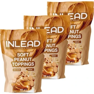 Abbildung von INLEAD Soft Peanut Toppings Zarte Zuckerarme Erdnuss Drops für Desserts, Joghurt und mehr 3x 150g