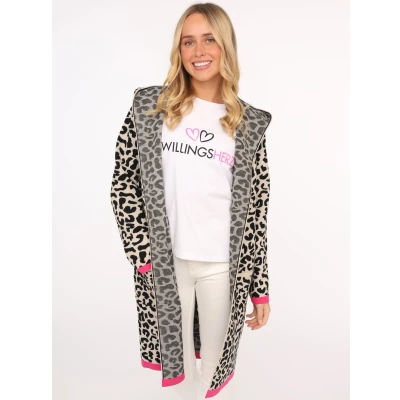 Abbildung von Zwillingsherz Strickjacke &quot;Leo Neon Kante&quot; mit Animal Muster