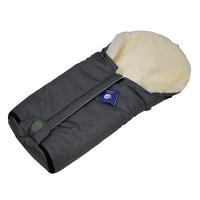 Abbildung von Reissner Lammfelle Merino Lammfell Baby Fußsack ESKIMO Mumienform mit Reißverschluss für Kinderwagen Buggy &amp; Stroller anthrazit