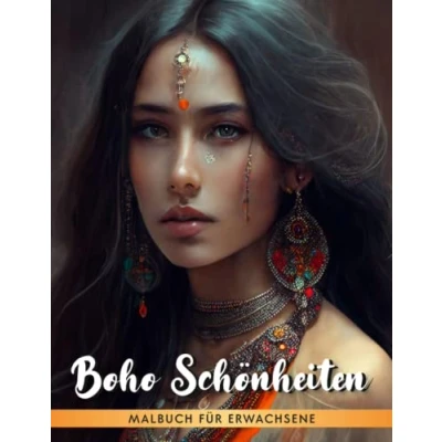 Abbildung von boho Schönheiten Malbuch: Entfesseln Sie Ihre Kreativität mit 50 Graustufen Ausmalkarten von inspirierter Schönheit