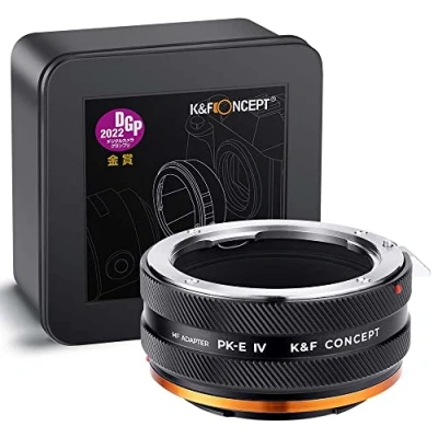 Abbildung von K&amp;F Concept Pentax K NEX IV PRO Objektivadapter Manueller Fokus Kompatibel mit Objektiven der Serie und AF an Sony E Mount Kameragehäuse Mattlack Design