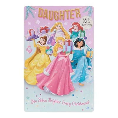 Abbildung von UK Greetings Weihnachtskarte Tochter Disney Prinzessin