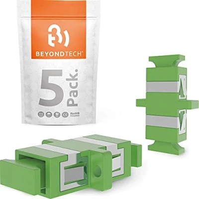 Abbildung von Beyondtech Glasfaseradapter, Einzelmodus, 5 Stück grün Simplex