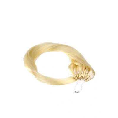 Abbildung von hair2heart 200 x Microring Loop Extensions aus Echthaar, 50cm, 0,5g Strähnen, glatt Farbe 22 goldblond