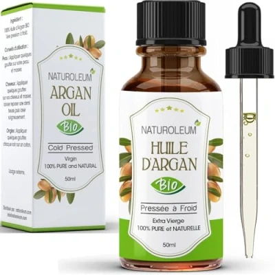 Abbildung von Reines Arganöl Kalt Gepresst, Biologisch Zertifiziert Öl für Anti Aging, Natürlich feuchtigkeitsspendend Gesicht, Haut, Haare, Nägel und Körper. (50ml)