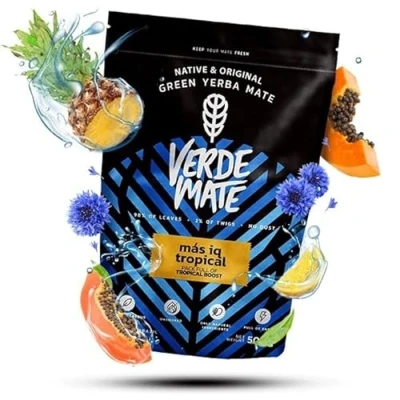 Abbildung von Verde Mate Mas IQ Tropical 0,5kg Tee mit exotischen Früchten Guarana Anregung Brasilianischer 500 g