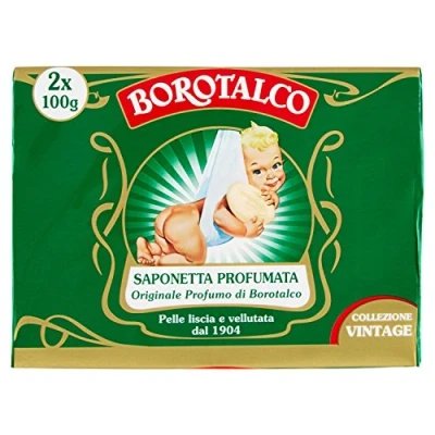 Abbildung von Borotalco, Solide Seife, feste duftend mit Borotalkum Duft ideal für die Hygiene Ihrer Hände, eine glatte und samtige Haut zwei Seifen à 100 g