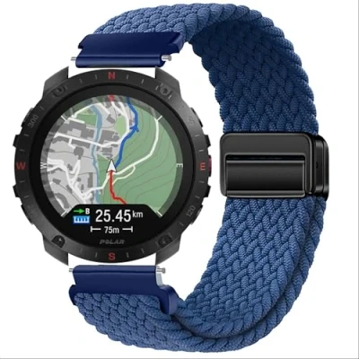 Abbildung von GIOPUEY Armband Kompatibel mit Polar Grit X2 Pro, Geflochtenes Nylon [Unisex] elastisch Ersatzarmband Blue
