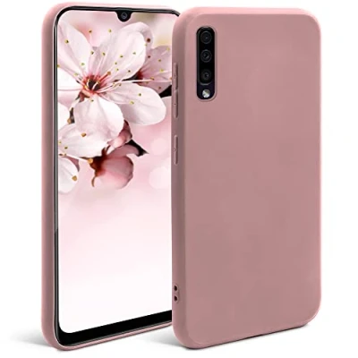 Abbildung von Moozy Minimalist Series Silikon Hülle für Samsung A50, Rose Beige Mattes Finish, Dünne, Weiche TPU Handyhülle Schutzhülle