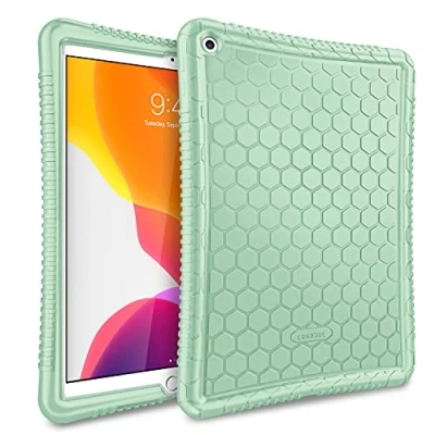 Abbildung von Fintie Silikon Hülle für iPad 10,2&quot; Zoll 2021/2020 / 2019 (9. 8. und 7. Generation) [Bienenstock Serie] Leichte rutschfeste Stoßfeste Schutzhülle Tasche Case Cover, Grün