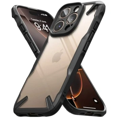 Abbildung von Ringke Fusion X Case Kompatibel mit iPhone 16 Pro Max Hülle, [Robuste Schutz] Robuster Bumper Stoßfest Anti Kratzer Fortschrittliche Handyhülle Black