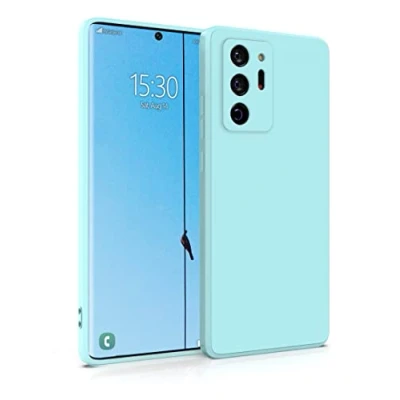 Abbildung von MyGadget Hülle für Samsung Galaxy Note 20 Ultra robuste Silikon Schutzhülle TPU Case Slim Silikonhülle Back Cover Kratzfest Handyhülle Hellblau