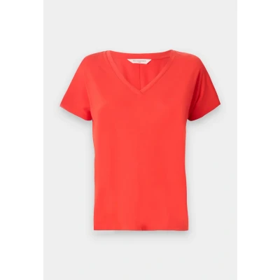 Abbildung von MSCH Copenhagen Fenya V NECK TEE Tshirt basic, Damen, Größe: 34/36, Flame scarlet