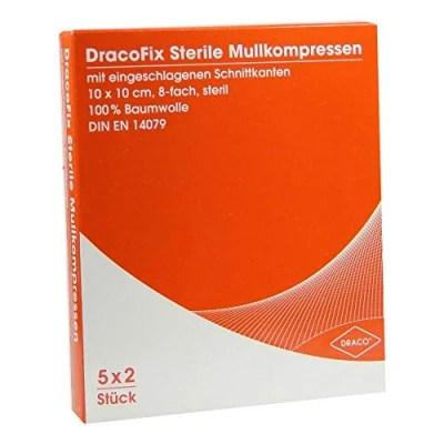 Abbildung von Dracofix PEEL Kompressen steril 10x10cm 8fach 5X2 St