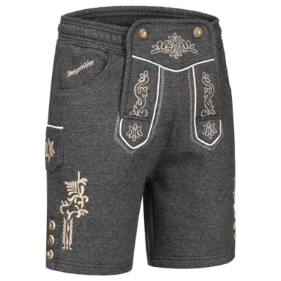 Abbildung von Steigenhöfer Manufaktur Jogginghose &quot;MORITZ&quot; kurze im Lederhosen Look Herren Tracht für Oktoberfest Wiesn und weitere Feierlichkeiten