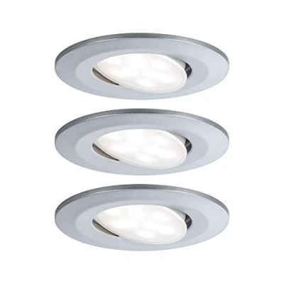 Abbildung von Paulmann 99929 LED Einbauleuchte Calla rund 3er Set 3x6W IP65 neutralweiße Einbaustrahler Chrom matt schwenkbar Spots Kunststoff Einbaulampe 4000K