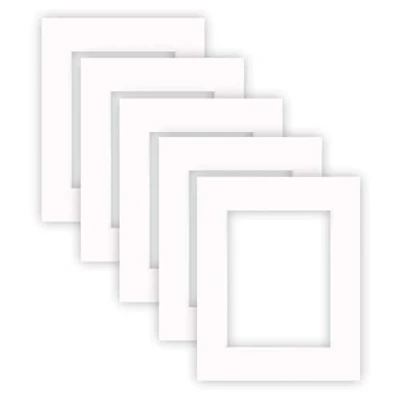 Abbildung von nielsen Conservation Passepartout Karton 2,2 mm 5er Set Außenformat 24x30 cm für Bildformat 15x20 Reinweiß (hellweiß) Glatte Oberfläche