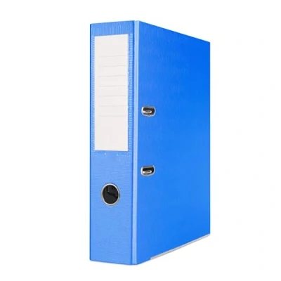 Abbildung von OFFICER PRODUCTS 24er Pack Ordner Blau A4/75 mm/Papier Pappe/Kunststoffbezug PP Schlitzordner Büroordner Pappordner Aktenordner Metall Kantenschutz