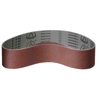 Abbildung von Klingspor Korund Schleifband 100 x 800 mm Körnung P80 5 Stück für Holz &amp; Metall reißfeste halbflexible Gewebeunterlage Profi Schleifbänder Bandschleifer
