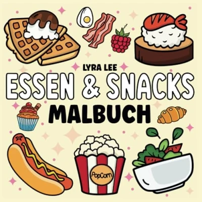 Abbildung von ESSEN &amp; SNACKS MALBUCH: 53 Lustige und Einfache Malvorlagen für Kinder Erwachsene