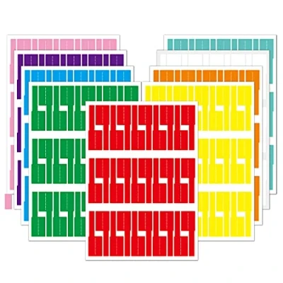Abbildung von Kabeletiketten, 300 Pcs Kabel Beschriftung Ettiketten Selbstklebend Wasserdich Reißfest Kabelbeschriftung, 10 Farben Blatt