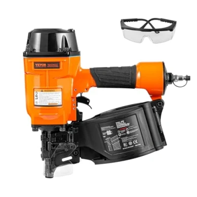 Abbildung von VEVOR Druckluft Tacker MCN70, 45 bis 70 mm, 15 Grad Nagelpistole, 120 PSI Nagler, Klammergerät, Ideal zum Reparieren von Paletten, Kisten, Rahmen, Verkleidungen und Zäune