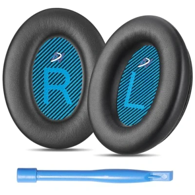 Abbildung von Premium Ohrpolster Kompatibel mit Bose Around Ear 2 (AE2), SoundTrue 1 und Kopfhörern. Protein Leder High Density Foam Erhöhte Haltbarkeit