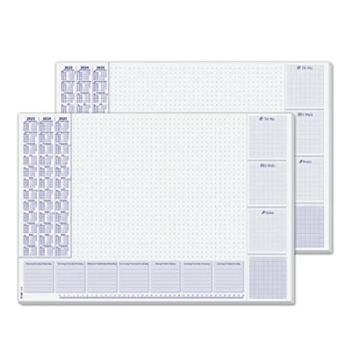 Abbildung von SIGEL HO355/2 Papier Schreibtischunterlage, ca. DIN A2, mit 3 Jahres Kalender und Wochenplan 2023 2025, 30 Blatt 2er Pack in nachhaltiger Verpackung