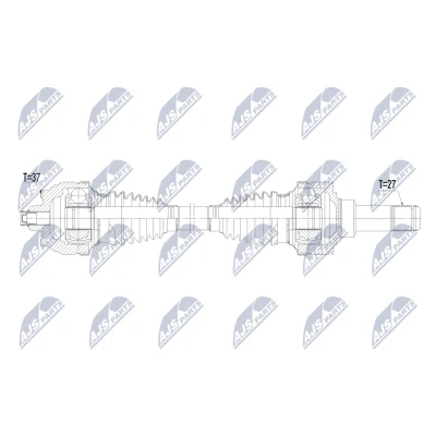 Abbildung von NTY NPW BM 235 Antriebswelle Hinterachse rechts 768mm Automatikgetriebe BMW: X3