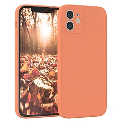 Abbildung von EAZY Case Silikonhülle für iPhone 12 Hülle Silikon Orange weich stoßfeste Handyhülle Schutzhülle mit Kameraschutz Dünn Premium Schutz Cover TPU Phone Bumper in