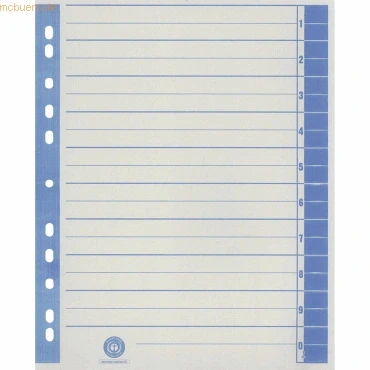 Abbildung von Trennblätter, farbiger Rahmendruck A4 Überbreite, blau, 100 Stück