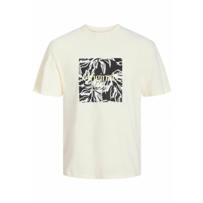 Abbildung von Jack &amp; Jones Jorlafayette Branding TEE CREW NEC Tshirt print, Herren, Größe: Medium, Buttercream