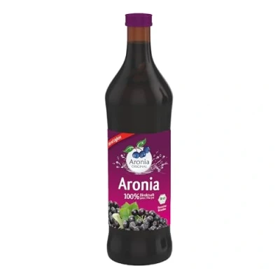 Abbildung von Aronia ORIGINAL 100% Bio Muttersaft 700 ml Natürlicher Direktsaft Vegan, ohne Konservierungsstoffe, Zuckerzusatz (lt. Gesetz)