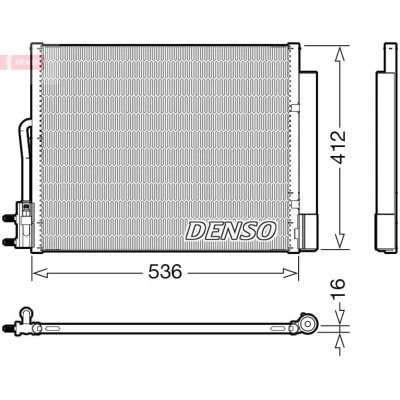 Abbildung von DENSO DCN20043 Klimakondensator mit Trockner R 134a OPEL: Meriva B