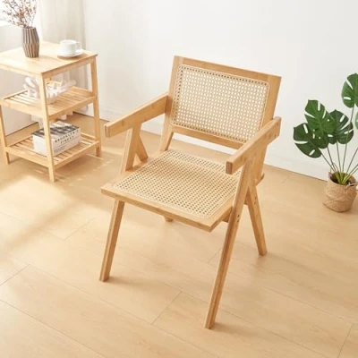 Abbildung von en.casa Esszimmerstuhl, »Asikkala« 79x50x50cm Bambus / Rattanoptik