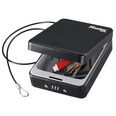 Abbildung von MASTER LOCK Tragbarer Minisafe mit Kombination, Schwarz, Stahl, 1 Stück(e), 203 mm, 150 mm