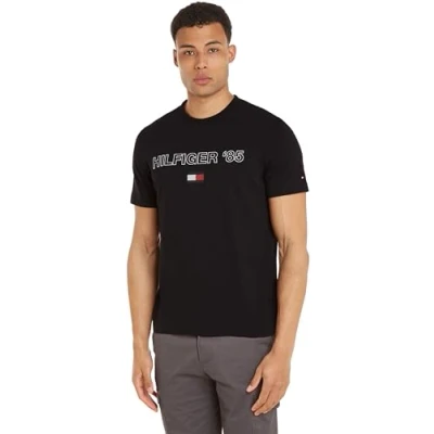 Abbildung von Tommy Hilfiger TEE Tshirt print, Herren, Größe: XS, Black