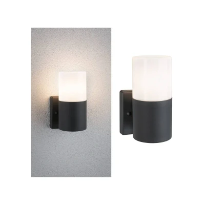 Abbildung von Paulmann Außen Wandleuchte &quot;Tubs IP44 rund 105x123mm max. 15W 230V Grau matt Metall, Kunststoff&quot;, 1 flammig, Leuchtmittel E27 ohne