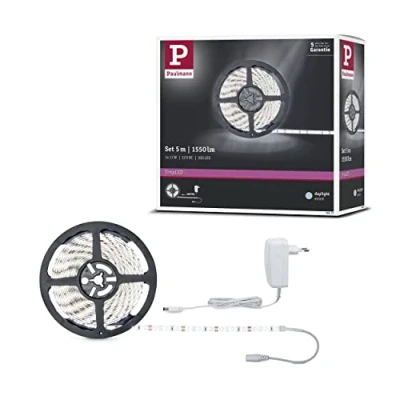 Abbildung von Paulmann LED Streifen SimpLED Stripe Set 5m 17W 230/12V DC Weiß Metall Kunststoff., 1 flammig