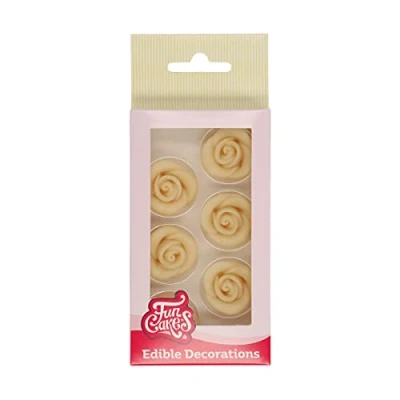 Abbildung von FunCakes Marzipan Dekorationen Rosen Weiß Set/6