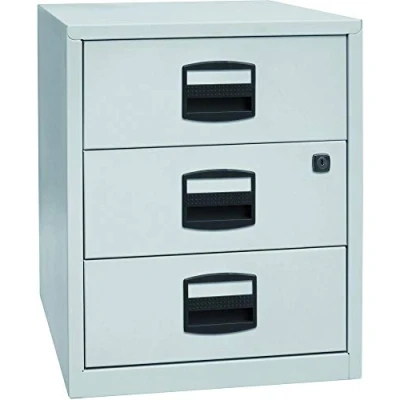 Abbildung von Bisley Home mobiler Beistellschrank PFA, 3 Universalschubladen, Metall, 645 Lichtgrau, 40 x 41.3 52.8 cm