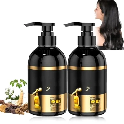 Abbildung von Bai Hei Ke Shampoo gegen Haarausfall, Anti Haarausfall Shampoo, Japanisches Ginseng Volumenshampoo, Ingwer Pflanzenextrakt Haarshampoo für alle Haartypen (2PC)