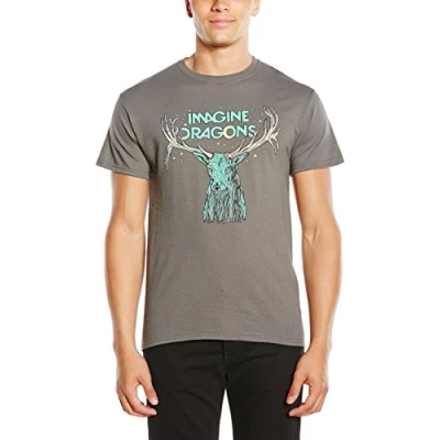 Abbildung von Imagine Dragons Herren Elk In Stars T Shirt, Grau (Grey), (Herstellergröße: X Large)