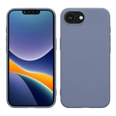 Abbildung von kwmobile Hülle kompatibel mit Apple iPhone SE 2025 / 4 4. Generation weiches TPU Silikon Case Cover geeignet für kabelloses Laden Lavendelgrau matt