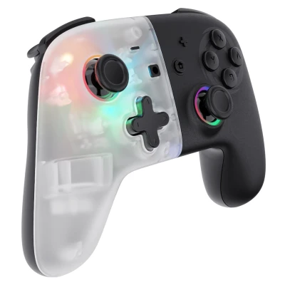 Abbildung von Oniverse White Star Wireless Switch Controller Pro Bluetooth LED für Switch, OLED Lite (IOS und Android) Vibration Turbo Modus 6 Achsen Gyroskop Weiß