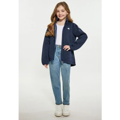 Abbildung von SCHMUDDELWEDDA Strickfleecejacke 146 / Marine Melange 100% recyceltes Polyester