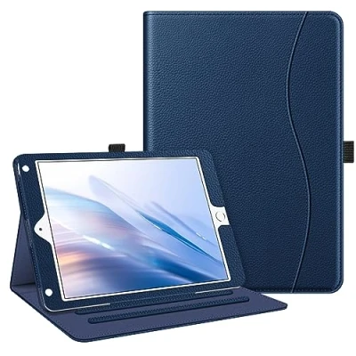 Abbildung von Fintie Case for iPad 9.7 2018 2017 / Air 2 [Corner Protection] Multi Angle Viewing Folio Cover w/Pocket, Auto Wake/Sleep 6th 5th Gen, 1/2, Navy
